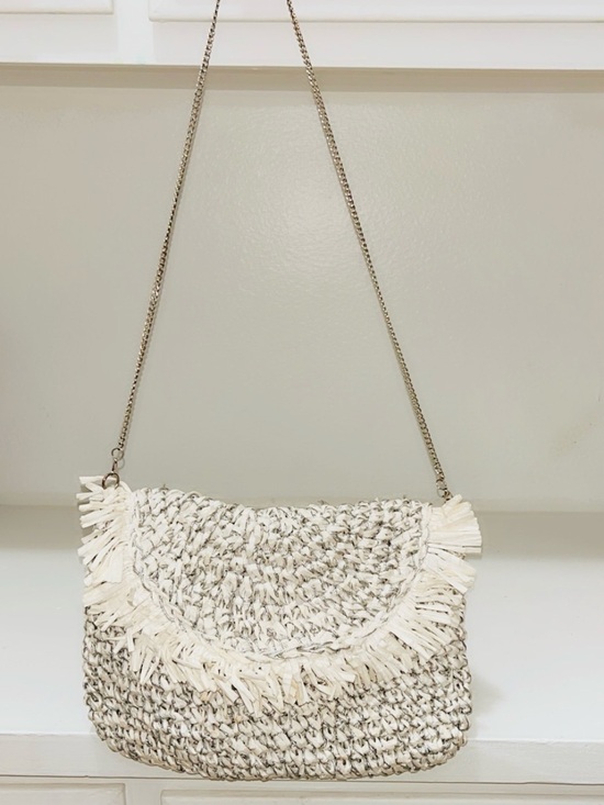 Handbags - Handwoven White Fringe Crossbody Bag